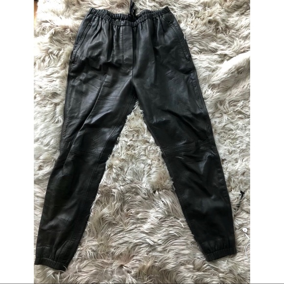 3.1 Phillip Lim Leather Track Pants Sz M - Picture 1 of 6